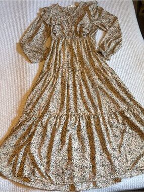 DownEast Floral Tiered Rustic Boho Cottage Core Long Dress